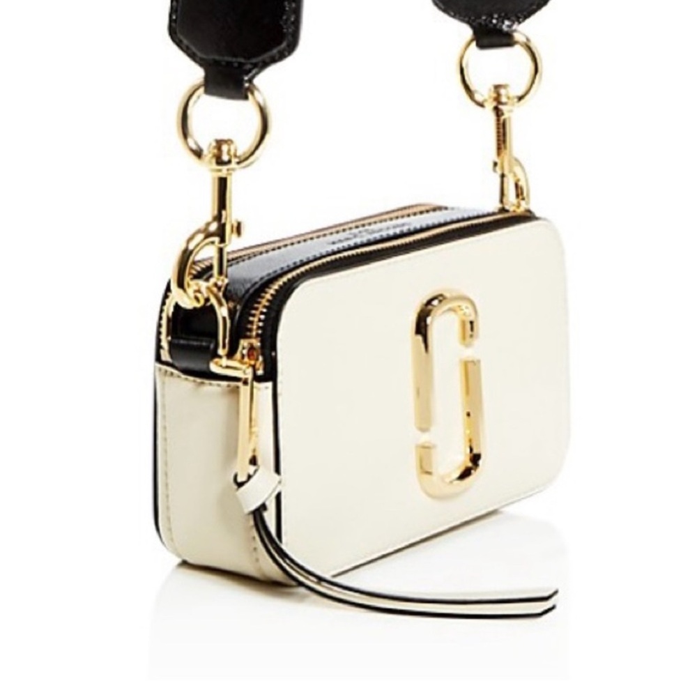 Marc Jacobs White and Black Structured Crossbody Bag